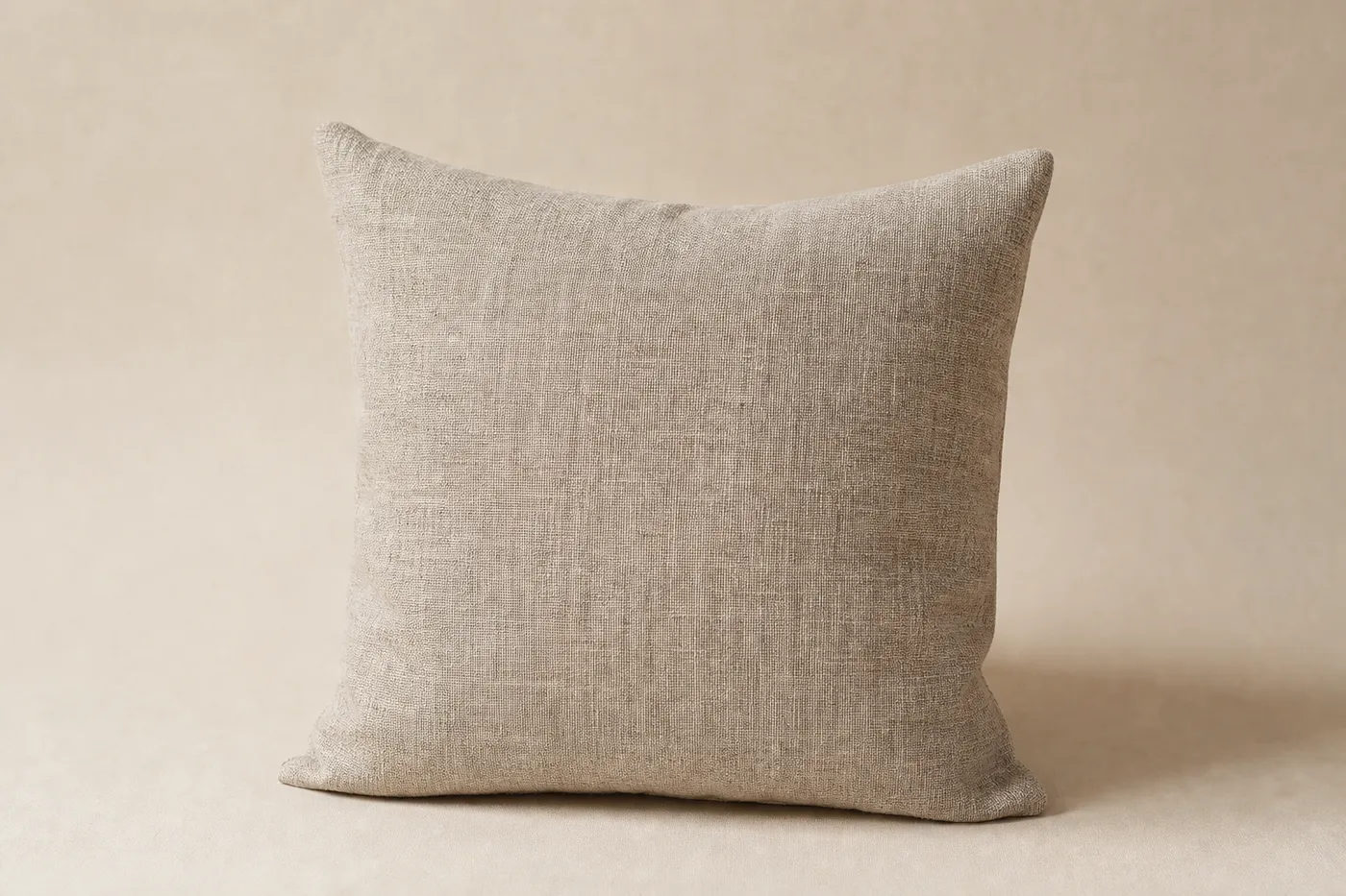 Coussin Lin Lavé Greige Signature