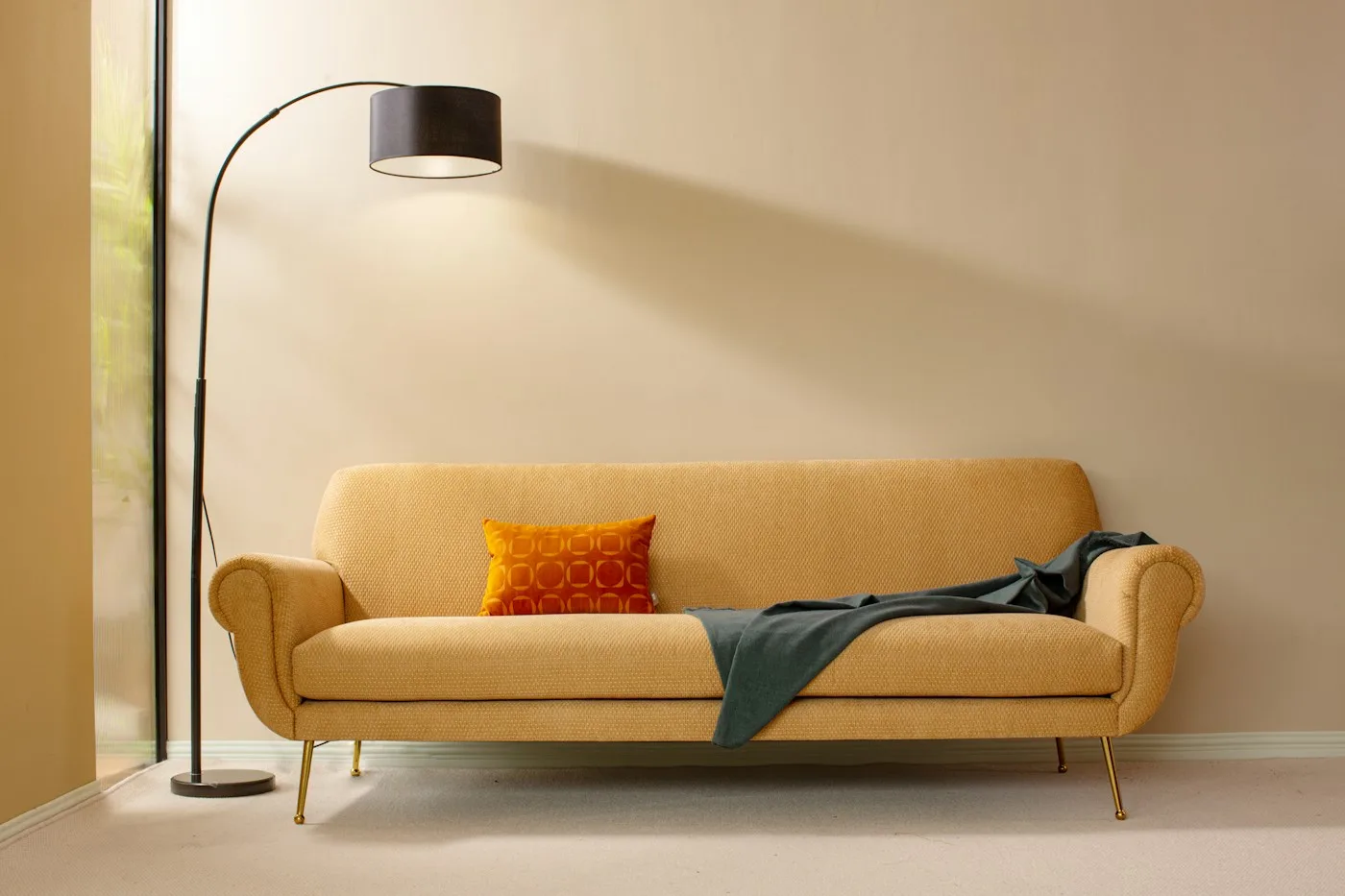 Lampadaire Arc en Marbre et Laiton — Série 23