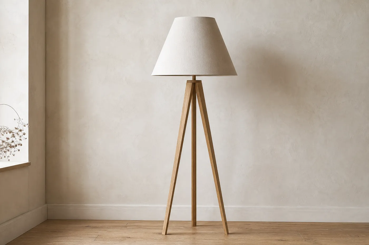 Collection Lampadaire Trépied Bois & Lin — Série 24