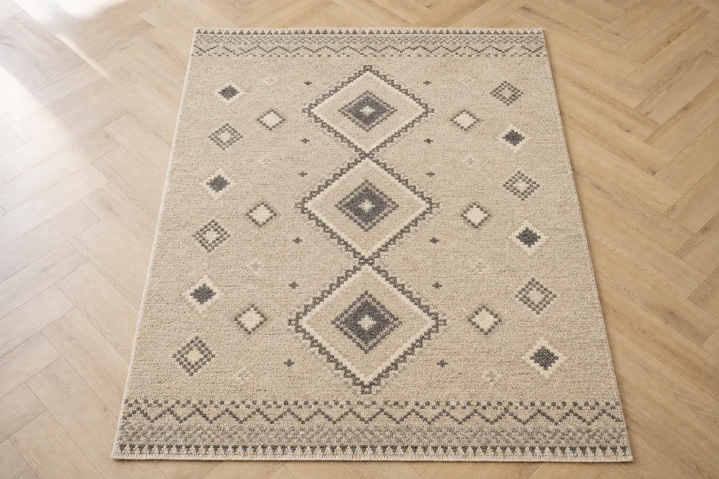 Tapis Berbère Tissé Beige — N°06